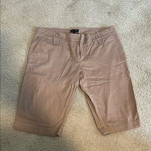 The Limited Tan Bermuda Shorts Relaxed Fit Cotton